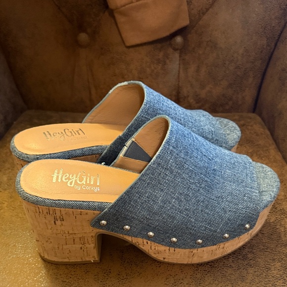 Corkys Denim Open-Toe Platform Heels - Picture 6 of 6